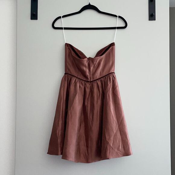 Brown Mocha Strapless Dress - Picture 3 of 4